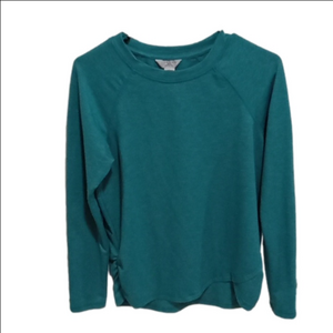(317) DANSKIN, BLUE GREEN PULLOVER LONG SLEEVES CREWNECK SIZE M